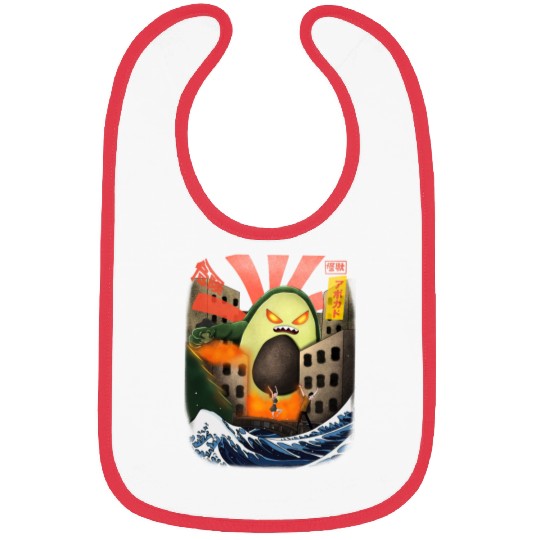 Giant Avocado Kaiju Monster Attack Urban City Bibs