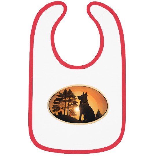 Sunset Wilderness Wolf Silhouette Bibs