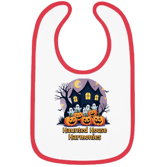 Haunted House Harmonies Halloween Design Bibs
