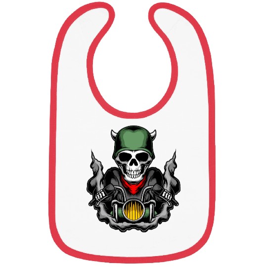 Skull Biker Motorcycle Design Bibs