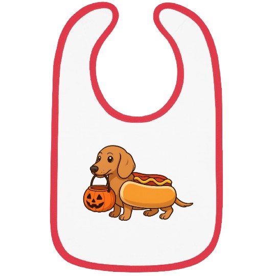 Hot Dog Dachshund Halloween Bibs