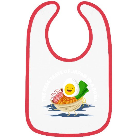 Cute Ramen Bowl with Smiling Egg Bibs