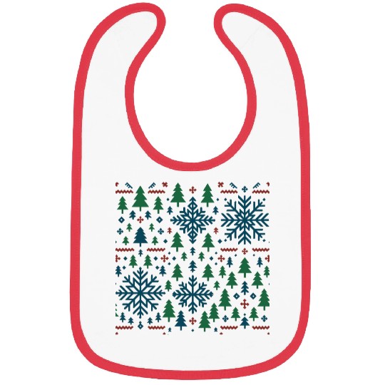 Festive Winter Snowflake Pattern Bibs