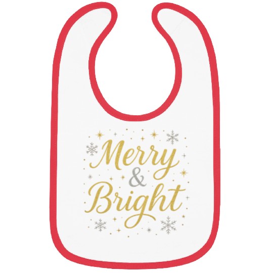 Festive Merry and Bright Holiday Design Bibs