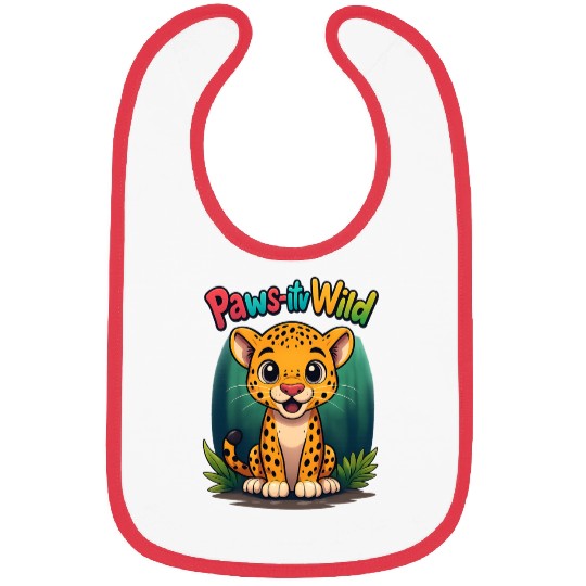 Paws TV Wild Cute Leopard Cartoon Bibs