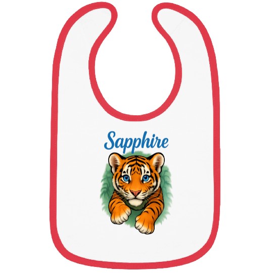 Vivid Tiger Cub Illustration - Sapphire Bibs