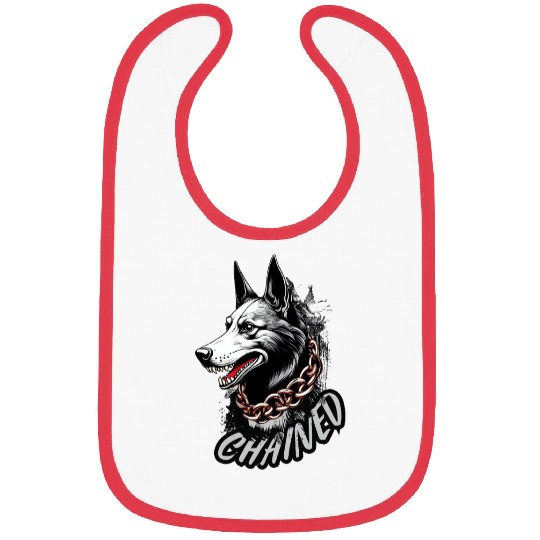Aggressive Husky with Chain Necklace Design Bibs