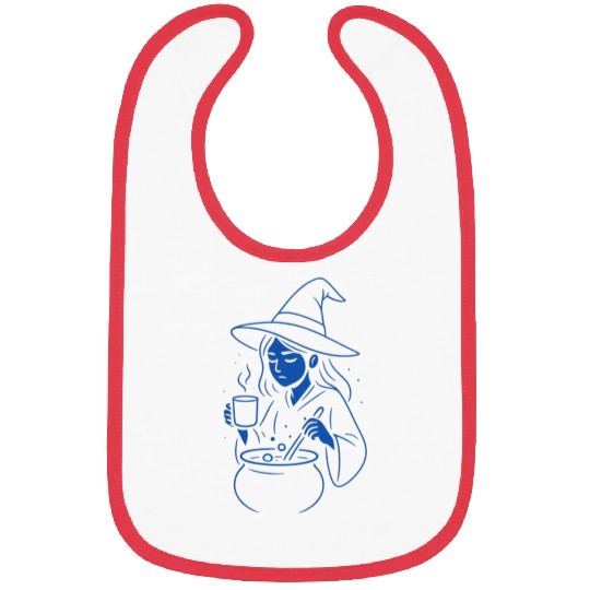 Whimsical Witch Cooking Illustration Bibs