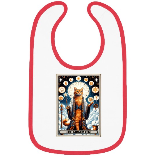 Orange The Ginger Cat Tarot Card Cat Bibs