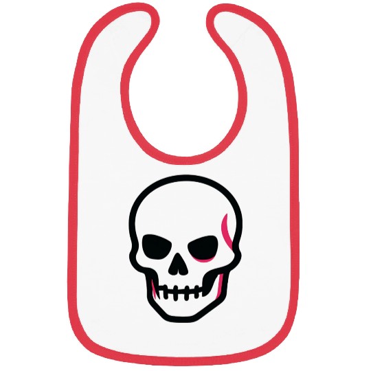 Neon Pink Skull Graphic Design Bibs