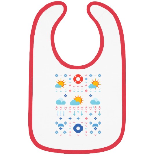 Celestial Weather Pattern Illustration Bibs