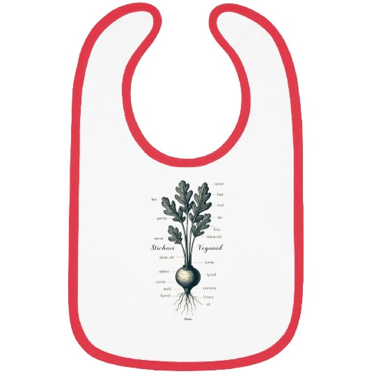 Illustrated Vegetable Cross-Section Design Bibs