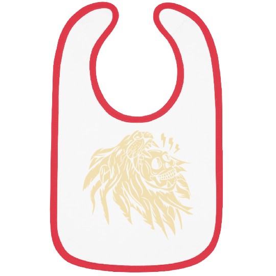 Wild Skull Lion Tattoo Design Bibs