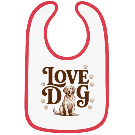 Adorable Labrador Love Illustration Bibs