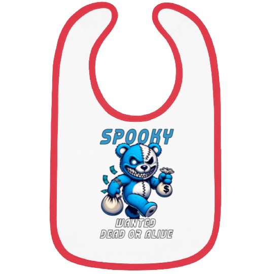 Spooky Teddy Bear Wanted Dead or Alive Halloween Bibs