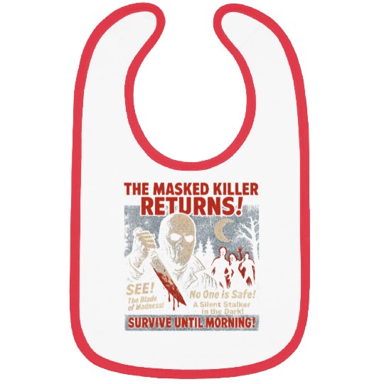 Masked Killer Returns Slasher Movie Poster Vintage Bibs