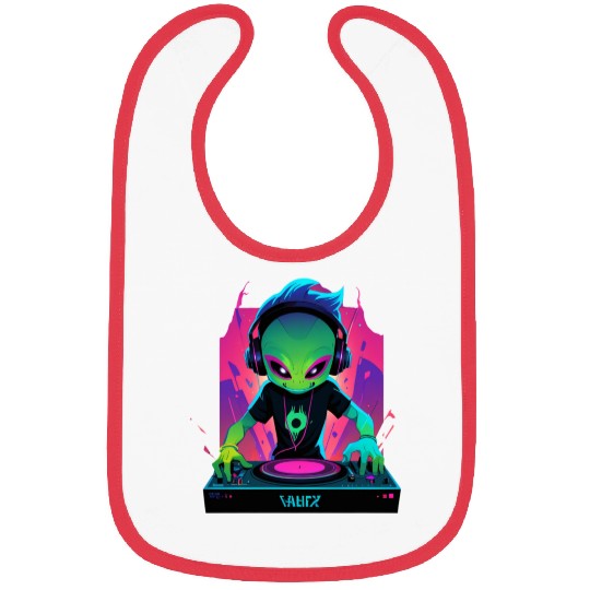 A cute chibi-style alien dark DJ Bibs