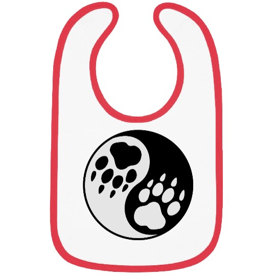 wolf paw ying yang Bibs