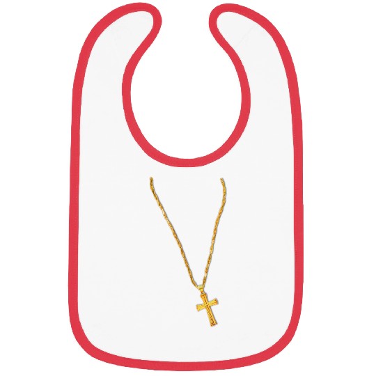 Long Gold Chain and Cross Bibs