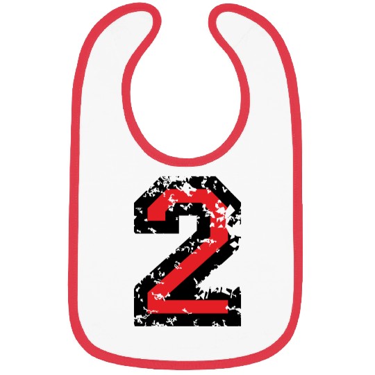 Number 2 (Distressed Red) Bibs