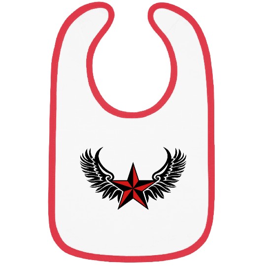 Nautical Star Wings, Tattoo Style, Protection Sign Bibs