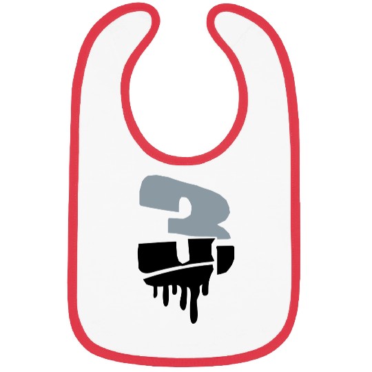 3 three graffiti logo Bibs