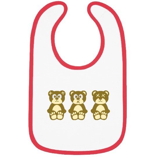 Three wise monkeys teddy bears Bibs