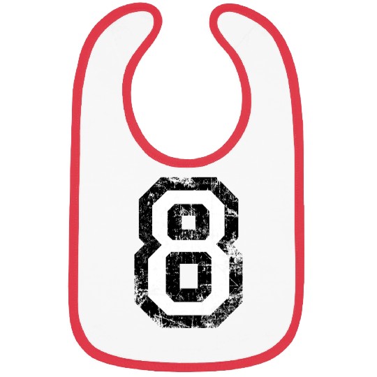 Number 8 (Vintage White) Bibs