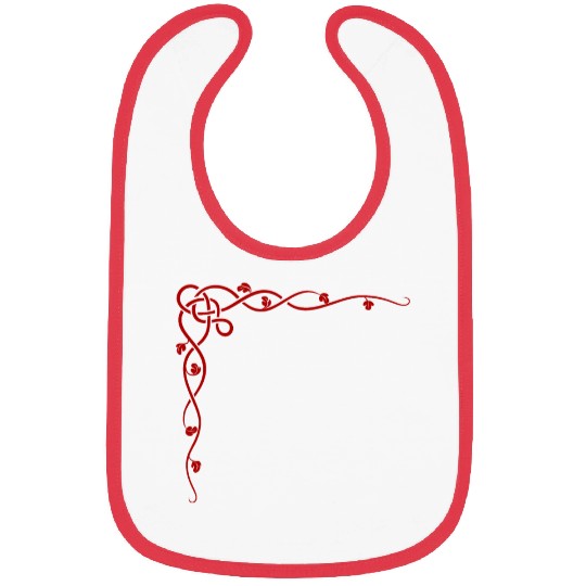 Red knot corner border Bibs