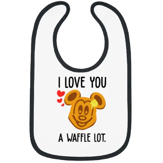 I Love You a Waffle Lot Mickey Waffle Disney Bibs, Disney Food Bibs