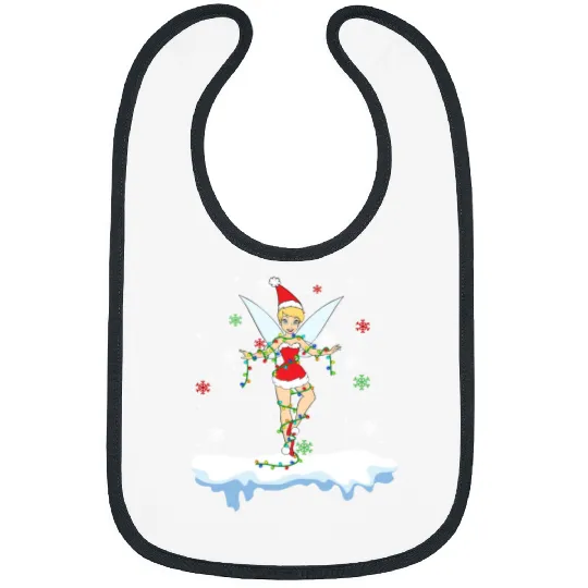 Disney Santa Tinker Bell Christmas Lights Bibs, Peter Pan Tinker Bell Snow Bibs