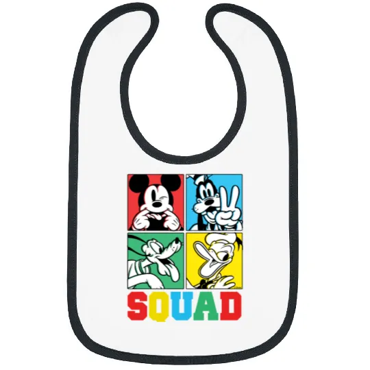 Mickey, Goofy, Donald, Pluto Squad Grid Bibs, Disney Pluto Bibs, Pluto And Friends Bibs