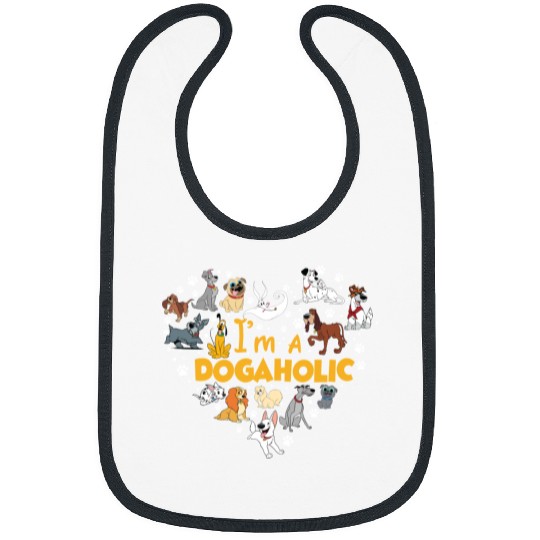 Disney Dogaholic Bibs,  Disney 101 Dalmatians Dogs, Tramp Bibs Lady Dog Mom Who Loves Disney Pluto Dog