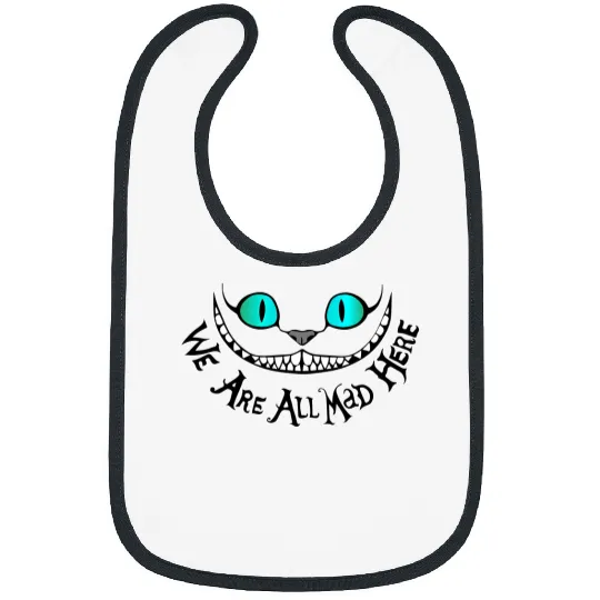 We Are All Mad Here Bibs, Disney Alice In Wonderland Mad Bibs