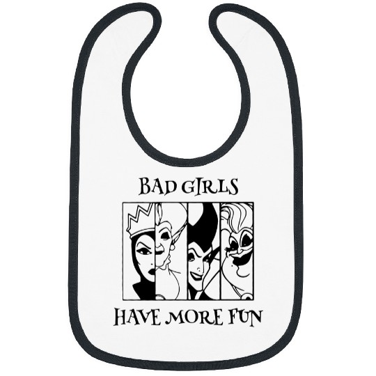 Bad Girls Have More Fun - Disney Villian Graphic Bibs, Ursula Maleficent Evil Queen, Disney Bibs, Halloween Tees, Disney Tees.