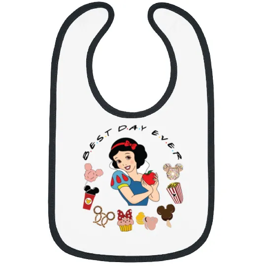 Disney Snow White Bibs, Snow White Disney Snacks Bibs, Disney Best Day Ever Snow White Bibs