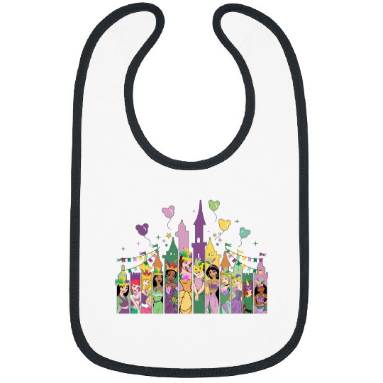 Disney castle Mardi Gras Bibs, Disney Princess Mardi Gras Bibs