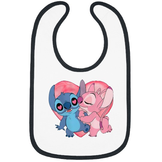 Disney Stitch And Angel Valentine's Day Bibs, Lilo and Stitch Valentine Couple Bibs