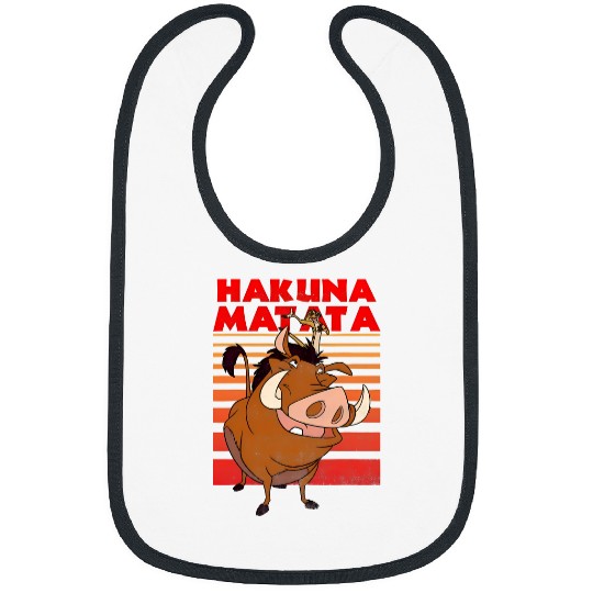 Discover Disney Lion King Timon Pumbaa Hakuna Matata Stripes Retro Bibs