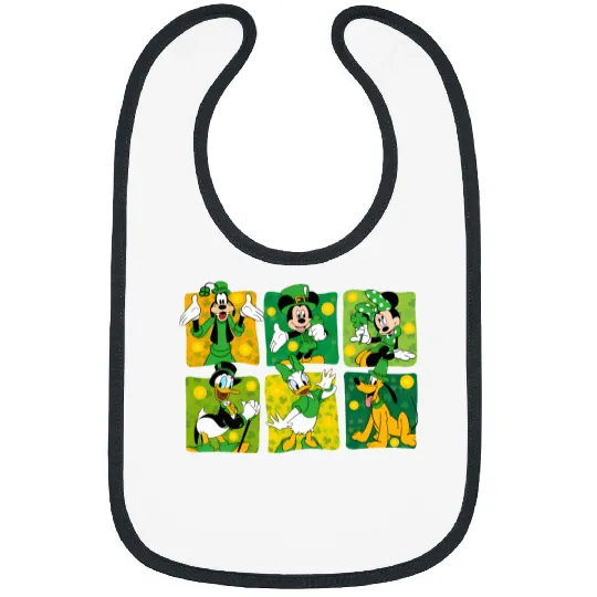 Disney Mouse & Friends St Patricks Day Bibs, Disney Mickey Bibs, Disney St Patrick's Day