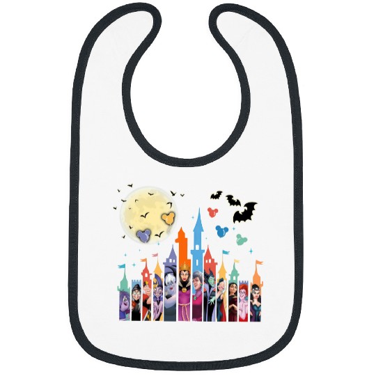 Disney Villains Bibs, Maleficent Evil Queen Bibs, Disney Castle Balloon Bibs