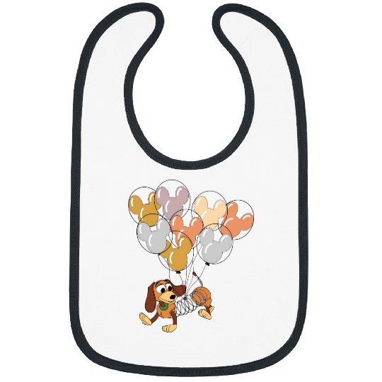 Disney Slinky Dog With Mickey Balloon Bibs, Toy Story Slinky Dog Bibs,  Disneyland Holiday Vacation Trip Family Bibs