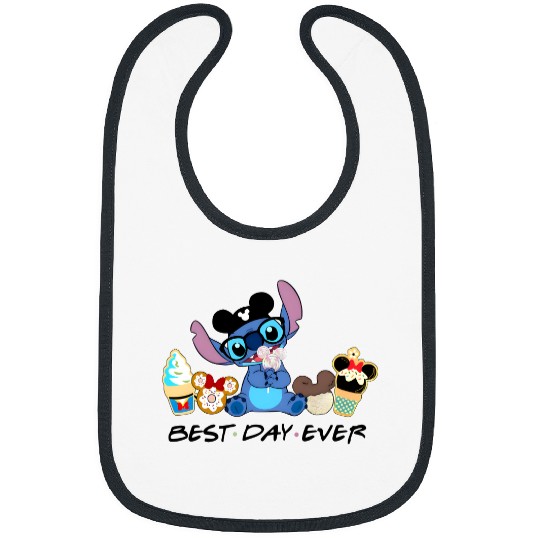 Disney Stitch Best Day Ever, Disney Snacks Bibs, Stitch Snacks Bibs