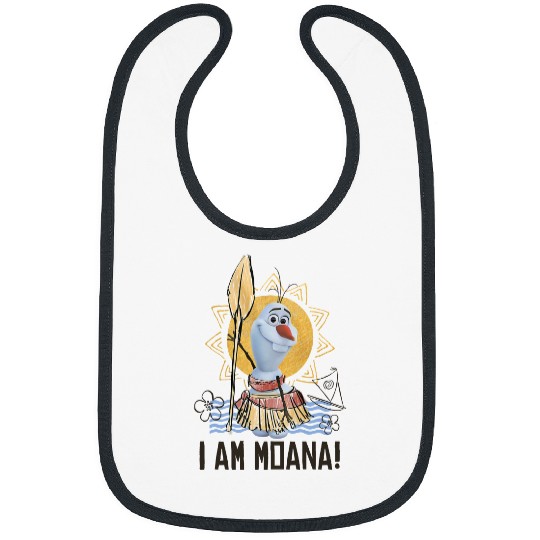 Funny Disney Olaf Presents Moana Bibs, I Am Moana Bella Canvas Bibs, Disney Vation Bibs