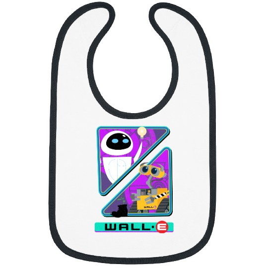 Retro Disney Pixar Wall-E Triangles And Eve Graphic Bibs