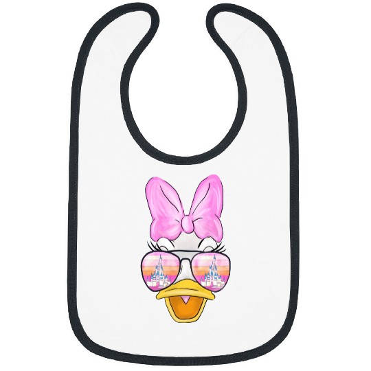 Daisy Duck Watercolor Castle Aviator Bibs| Disney Bibs
