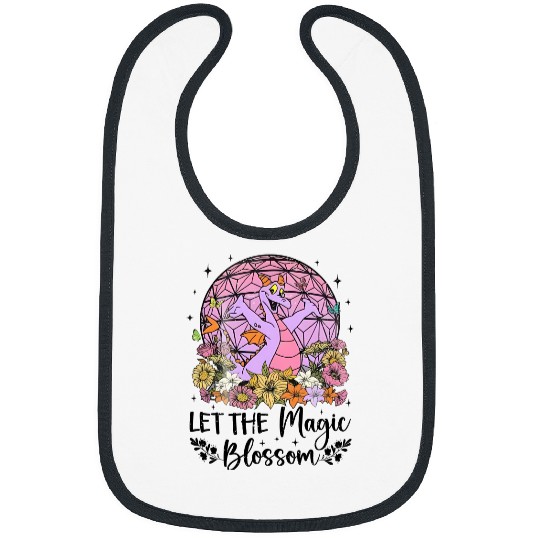 Disney Figment Dragon Bibs, Magic Blossom Bibs, Purple Dragon Bibs