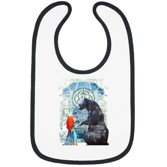 Disney Pixar Brave Merida And Bear Profile Portrait Bibs, Magic Kingdom Holiday Unisex Bibs