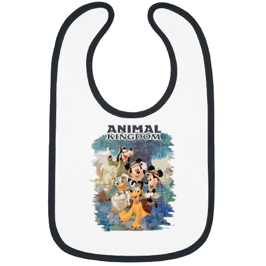  Color Disney Animal Kingdom Bibs, Mickey Safari Vintage Bibs