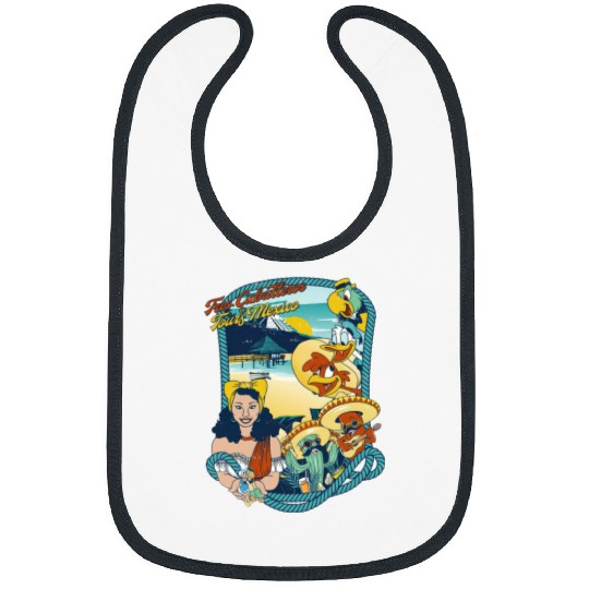 Latin American Disney Cartoon Three Caballeros Bibs, Tres Caballeros Tours of Mexico Bibs